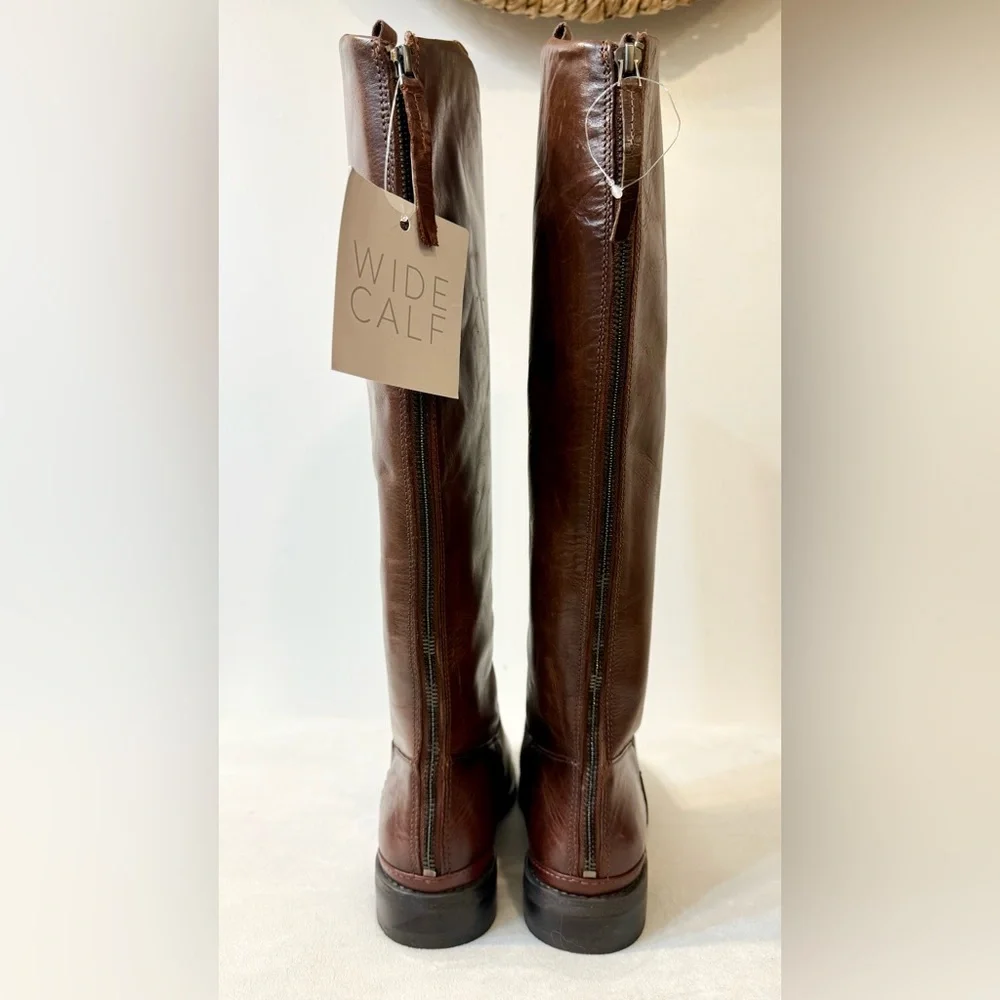 Franco Sarto Women’s Meyer Wide Calf Knee High Dark Brown Leather Boot Size 8.5 - Picture 9 of 15